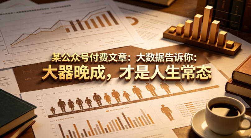 某公众号付费文章：大数据告诉你：大器晚成，才是人生常态-知享资源网