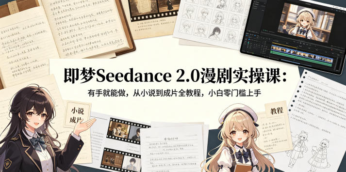 即梦Seedance 2.0漫剧实操课：有手就能做，从小说到成片全教程，小白零门槛上手-知享资源网