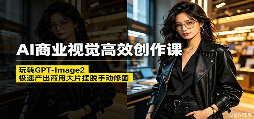 AI商业视觉高效创作课：玩转GPT-Image2，极速产出商用大片摆脱手动修图-知享资源网
