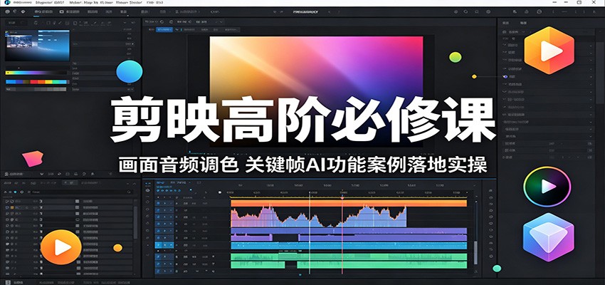 剪映高阶必修课：画面音频调色，关键帧AI功能案例落地实操-知享资源网