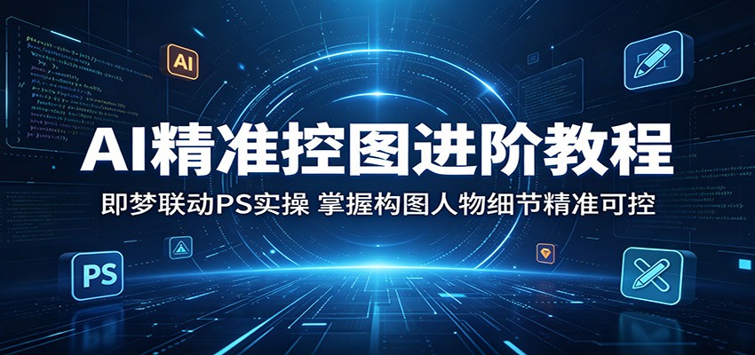 AI精准控图进阶教程：即梦联动PS实操，掌握构图人物细节精准可控-知享资源网