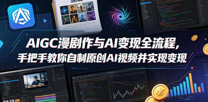 AIGC漫剧创作与AI变现全流程，手把手教你自制原创AI视频并实现变现-知享资源网
