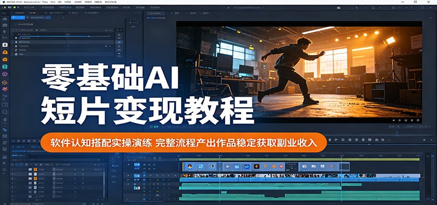 零基础AI短片变现教程：软件认知搭配实操演练，完整流程产出作品稳定获取副业收入-知享资源网
