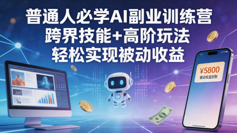 普通人必学AI副业训练营跨界技能+高阶玩法轻松实现被动收益-知享资源网
