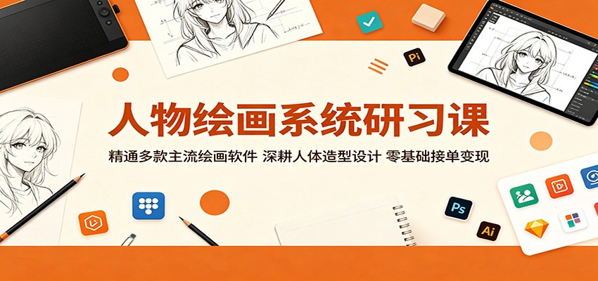 人物绘画系统研习课：精通多款主流绘画软件，深耕人体造型设计，零基础接单变现-知享资源网