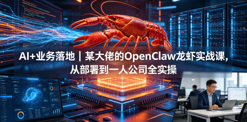 AI+业务落地｜某大佬的OpenClaw小龙虾实战课，从部署到一人公司全实操-知享资源网