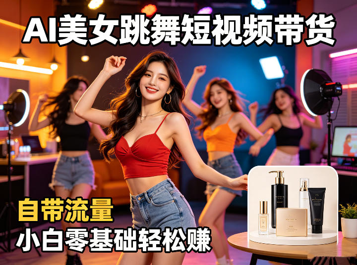 AI美女跳舞短视频带货：自带流量，小白零基础轻松賺，详细拆解-知享资源网