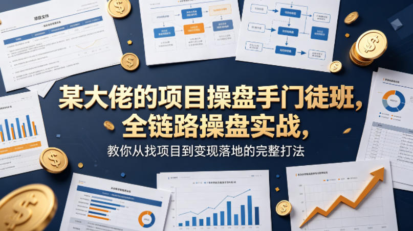 某大佬的项目操盘手门徒班，全链路操盘实战，教你从找项目到变现落地的完整打法-知享资源网
