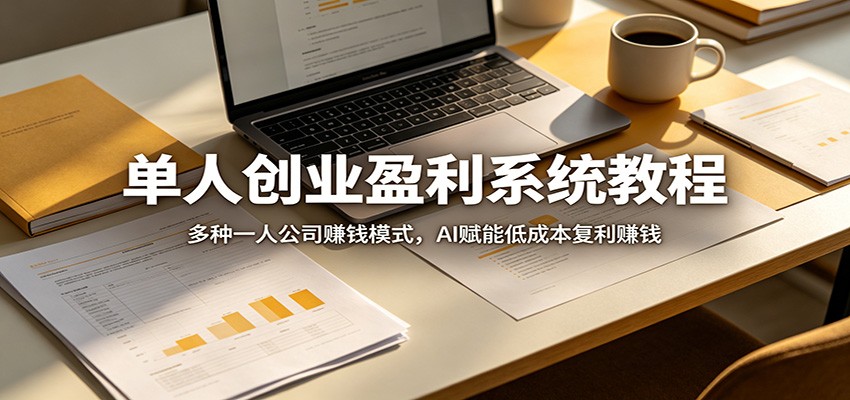单人创业盈利系统教程：多种一人公司赚钱模式，AI赋能低成本复利赚钱-知享资源网