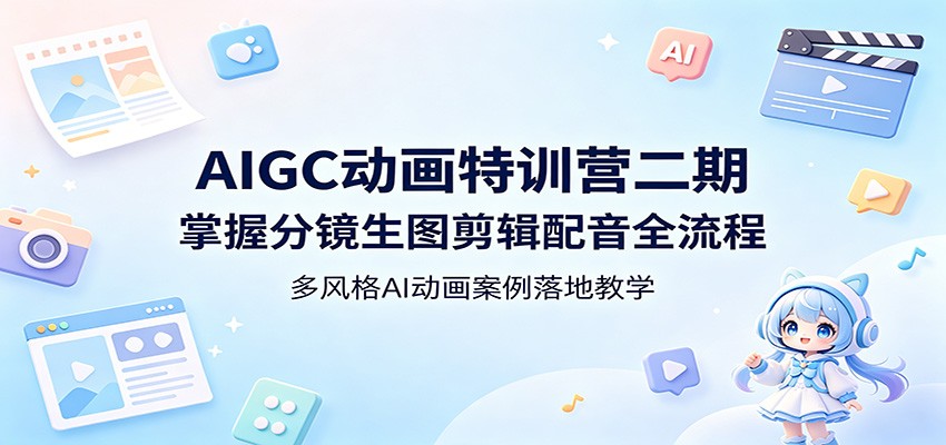 AIGC动画特训营二期：掌握分镜生图剪辑配音全流程，多风格AI动画案例落地教学-知享资源网