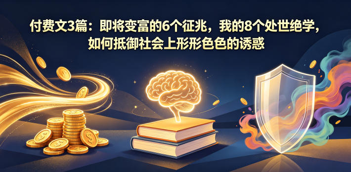 付费文3篇：即将变富的6个征兆，我的8个处世绝学，如何抵御社会上形形色色的诱惑-知享资源网