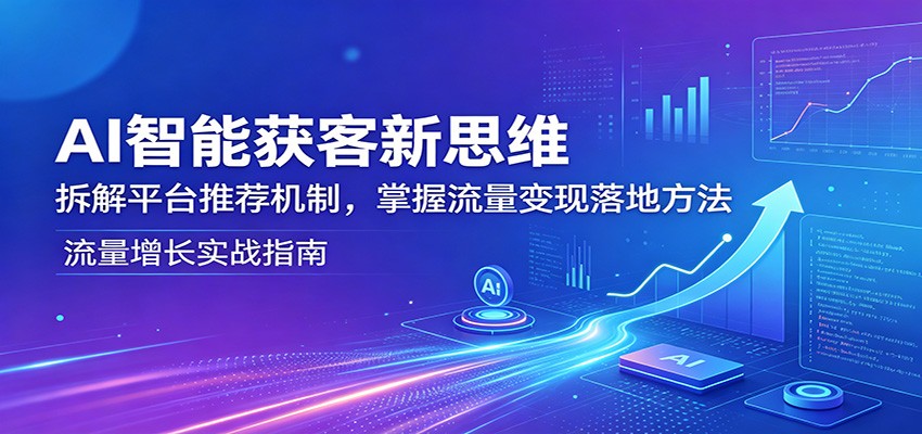 AI智能获客新思维：拆解平台推荐机制，掌握流量变现落地方法-知享资源网