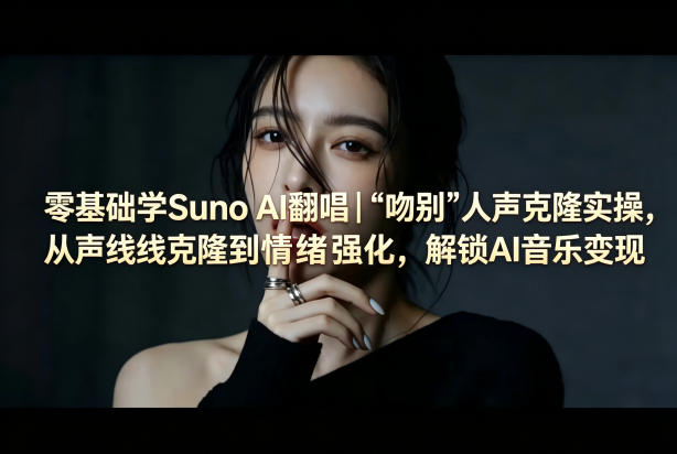 零基础学Suno AI翻唱｜《吻别》人声克隆实操，从声线克隆到情绪强化，解锁AI音乐变现-知享资源网