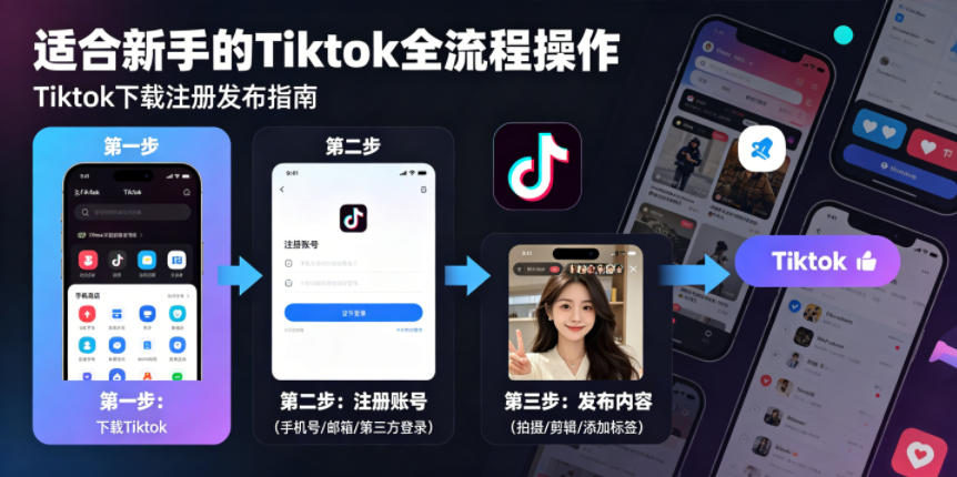 Tiktok下载注册发布，适合新手的Tiktok全流程操作-知享资源网