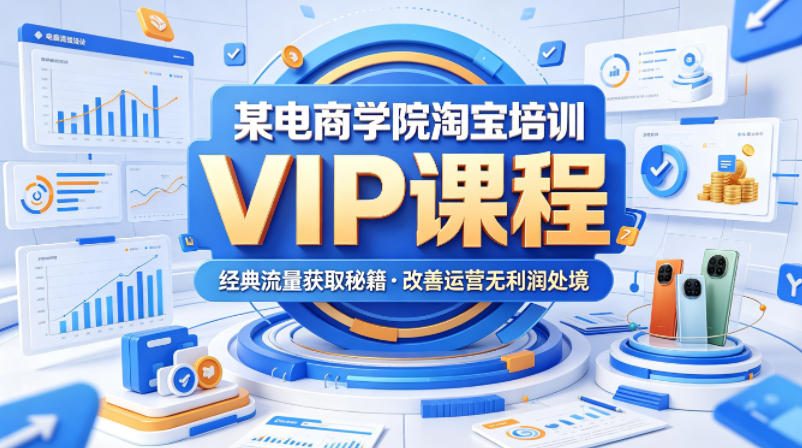 某电商学院淘宝培训VIP课程，各种经典有用的流量获取秘籍，改善运营产品没利润的处境（2026年5月）-知享资源网