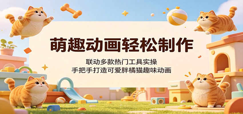 萌趣动画轻松制作，联动多款热门工具实操，手把手打造可爱胖橘猫趣味动画-知享资源网