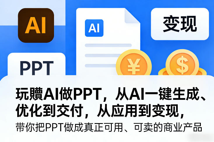 玩賺AI做PPT，从AI一键生成、优化到交付，从应用到变现，带你把PPT做成真正可用、可卖的商业产品（更新0513）-知享资源网