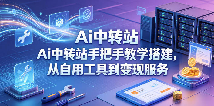 Ai中转站手把手教学搭建，从自用工具到变现服务-知享资源网