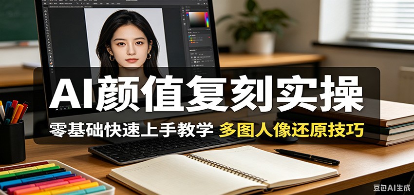 AI颜值复刻实操，零基础快速上手教学，多图人像还原技巧-知享资源网