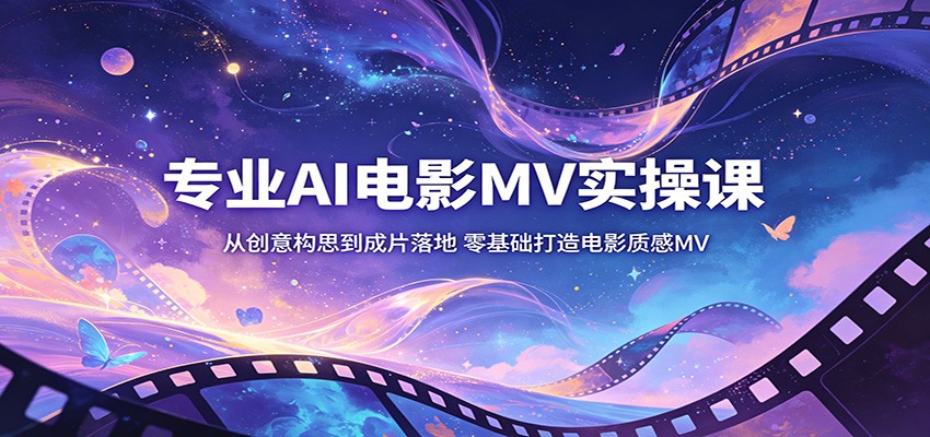 专业AI电影MV实操课：从创意构思到成片落地，零基础打造电影质感MV-知享资源网