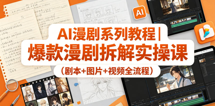 AI漫剧系列教程｜爆款漫剧拆解实操课（剧本+图片+视频全流程）-知享资源网