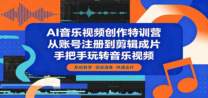 AI音乐视频创作特训营：从账号注册到剪辑成片，手把手玩转音乐视频-知享资源网