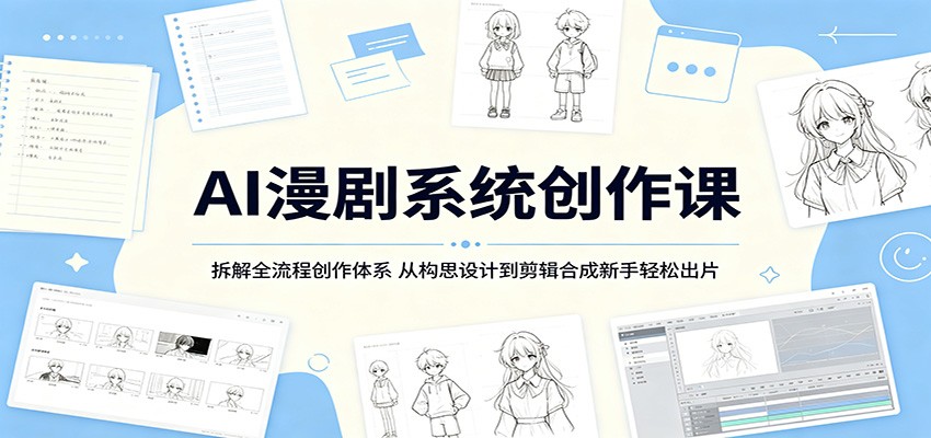 AI漫剧系统创作课：拆解全流程创作体系，从构思设计到剪辑合成新手轻松出片-知享资源网