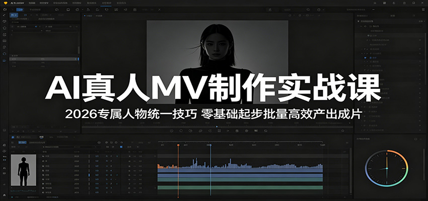 AI真人MV制作实战课：2026专属人物统一技巧，零基础起步批量高效产出成片-知享资源网