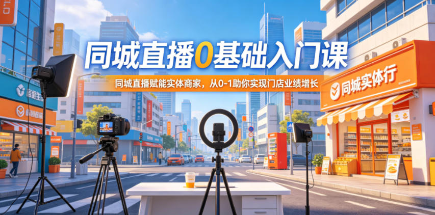 同城直播0基础入门课，同城直播赋能实体商家，从0-1助你实现门店业绩增长-知享资源网