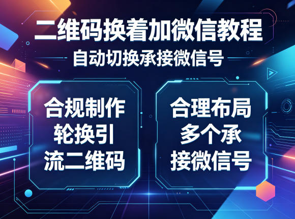 二维码换着加微信教程，自动切换承接微信号，合规制作轮换引流二维码，合理布局多个承接微信号-知享资源网