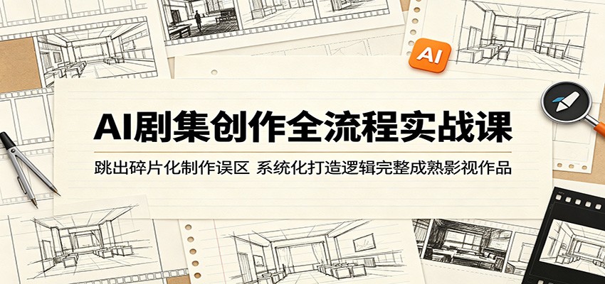 AI剧集创作全流程实战课：跳出碎片化制作误区，系统化打造逻辑完整成熟影视作品-知享资源网