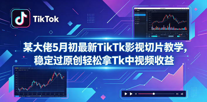 某大佬5月初最新TikTk影视切片教学，稳定过原创轻松拿Tk中视频收益-知享资源网