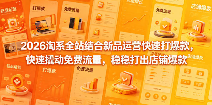 2026淘系全站结合新品运营快速打爆款，快速撬动免费流量，稳稳打出店铺爆款（更新5月12日）-知享资源网