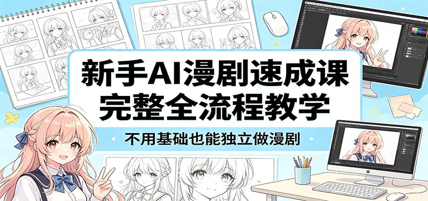 新手AI漫剧速成课：完整全流程教学，不用基础也能独立做漫剧-知享资源网