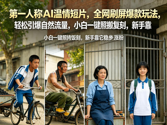 第一人称AI温情短片，全网刷屏爆款玩法，轻松引爆自然流量，小白一键照搬复刻，新手靠它稳步涨粉-知享资源网