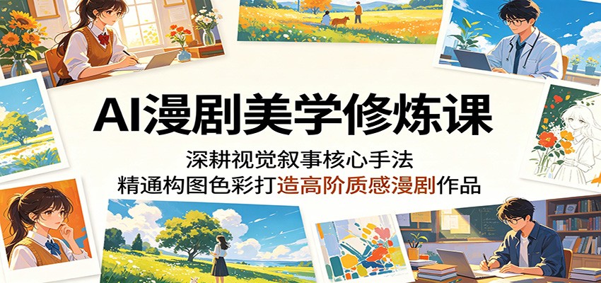 AI漫剧美学修炼课：深耕视觉叙事核心手法，精通构图色彩打造高阶质感漫剧作品-知享资源网