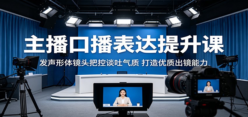 主播口播表达提升课：发声形体镜头把控谈吐气质，打造优质出镜能力-知享资源网
