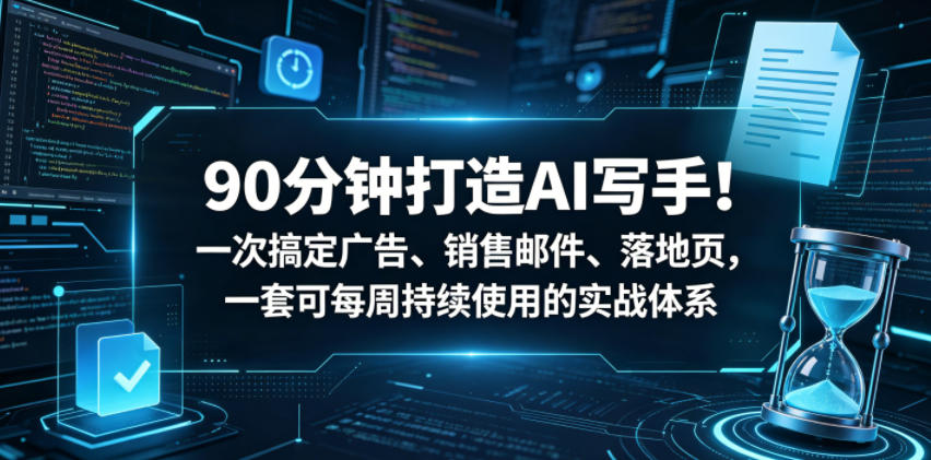90分钟打造AI写手！一次搞定广告、销售邮件、落地页，一套可每周持续使用的实战体系【原创双语字幕】-知享资源网