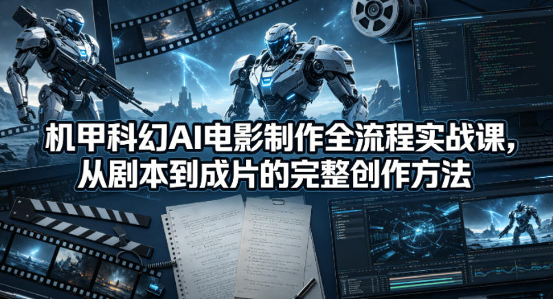 机甲科幻AI电影制作全流程实战课，从剧本到成片的完整创作方法-知享资源网