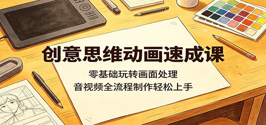 创意思维动画速成课：零基础玩转画面处理，音视频全流程制作轻松上手-知享资源网