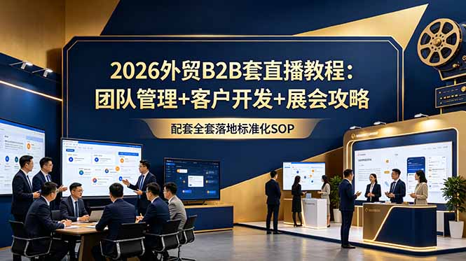 （18994期）2026外贸B2B套直播教程：团队管理+客户开发+展会攻略，配套全套落地标准化SOP-知享资源网
