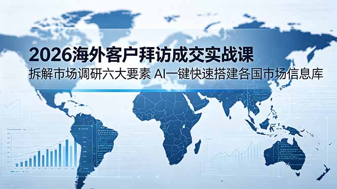 （18992期）2026海外客户拜访成交实战课：拆解市场调研六大要素，AI一键快速搭建各国市场信息库-知享资源网