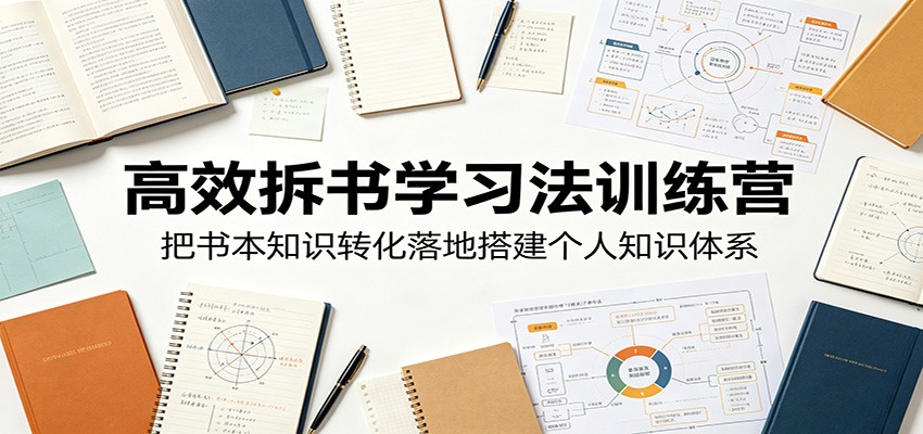 高效拆书学习法训练营，把书本知识转化落地搭建个人知识体系-知享资源网