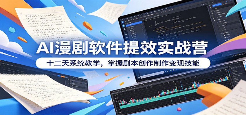 AI漫剧软件提效实战营：十二天系统教学，掌握剧本创作制作变现技能-知享资源网
