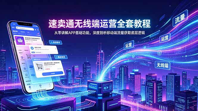 （18904期）速卖通无线端运营全套教程，从零讲解APP基础功能，深度剖析移动端流量获取底层逻辑-知享资源网