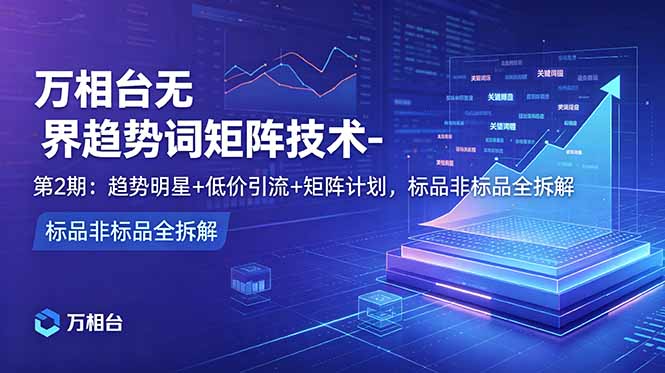 （18861期）万相台无界趋势词矩阵技术-第2期：趋势明星+低价引流+矩阵计划，标品非标品全拆解-知享资源网