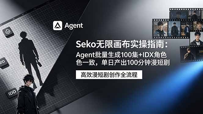 （19006期）Seko无限画布实操指南：Agent批量生成100集+IDX角色一致，单日产出100分钟漫短剧-知享资源网