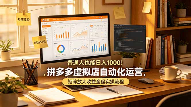 （19022期）普通人也能日入 1000！拼多多虚拟店自动化运营，矩阵放大收益全程实操流程-知享资源网