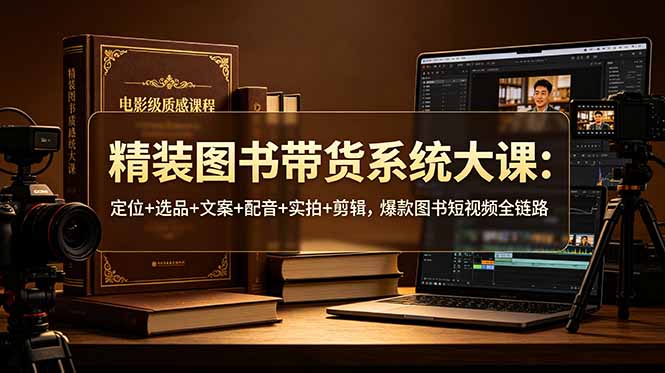 （19007期）精装图书带货系统大课：定位+选品+文案+配音+实拍+剪辑，爆款图书短视频全链路-知享资源网