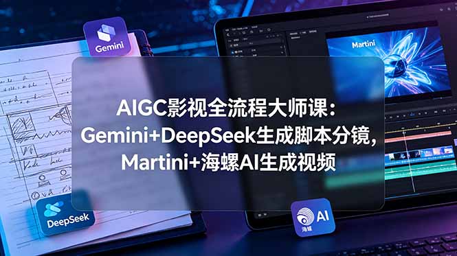 （19008期）AIGC影视全流程大师课：Gemini+DeepSeek生成脚本分镜，Martini+海螺AI生成视频-知享资源网